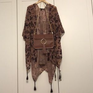 Velvet burnout Kimono and Purse
